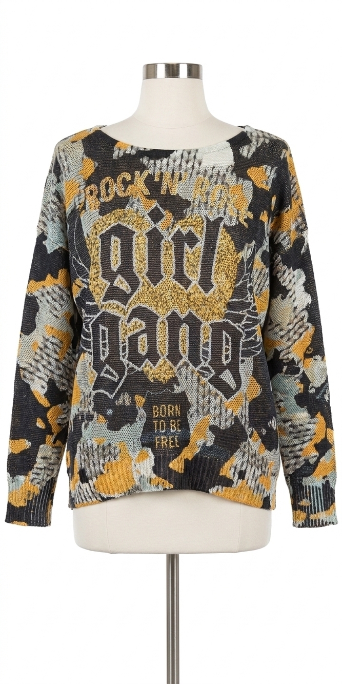 NEW GIGI MODA donatella girl gang sweater in mustard